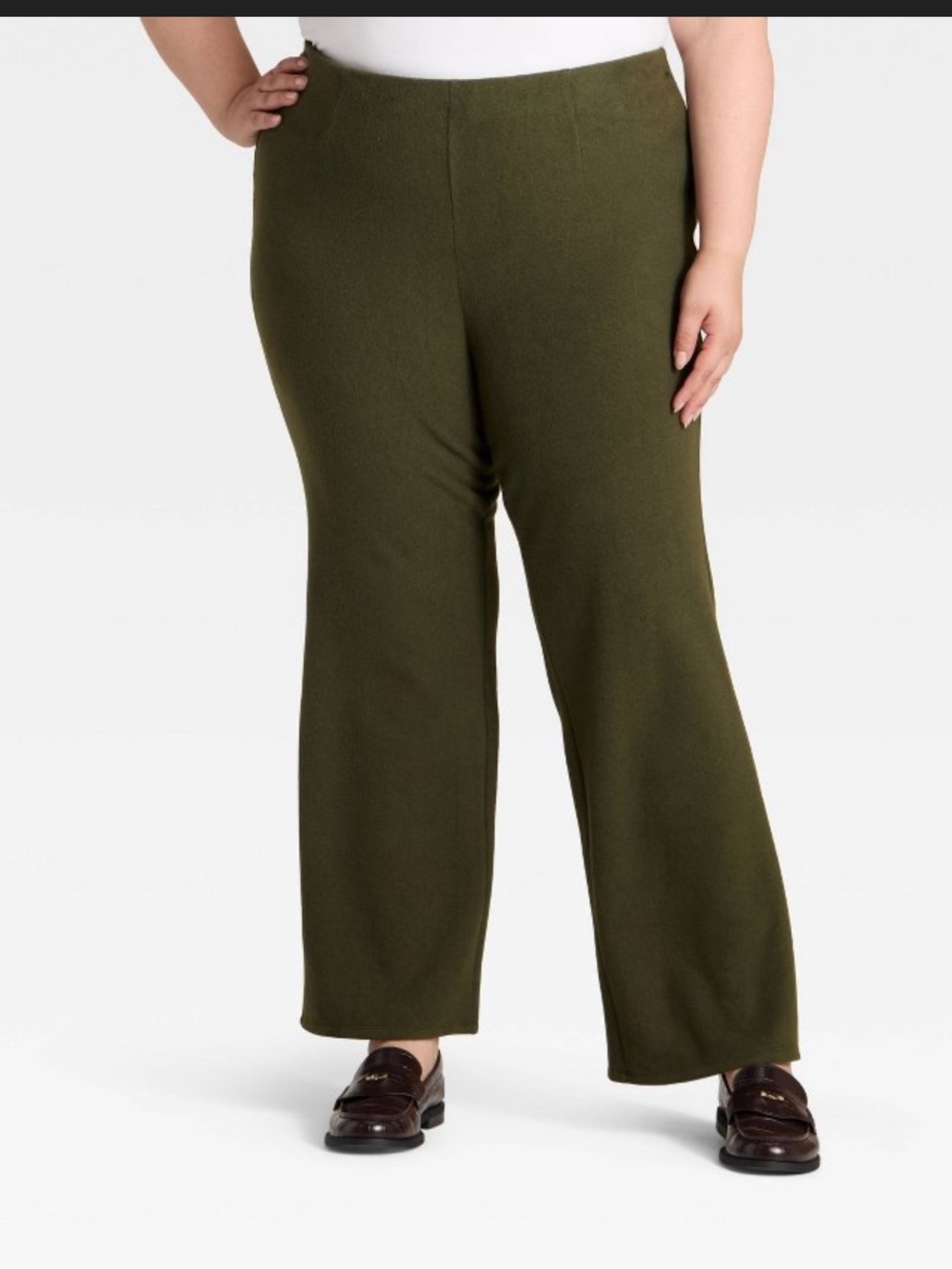 a new day Olive Green Wide-Leg Pull-On Pants